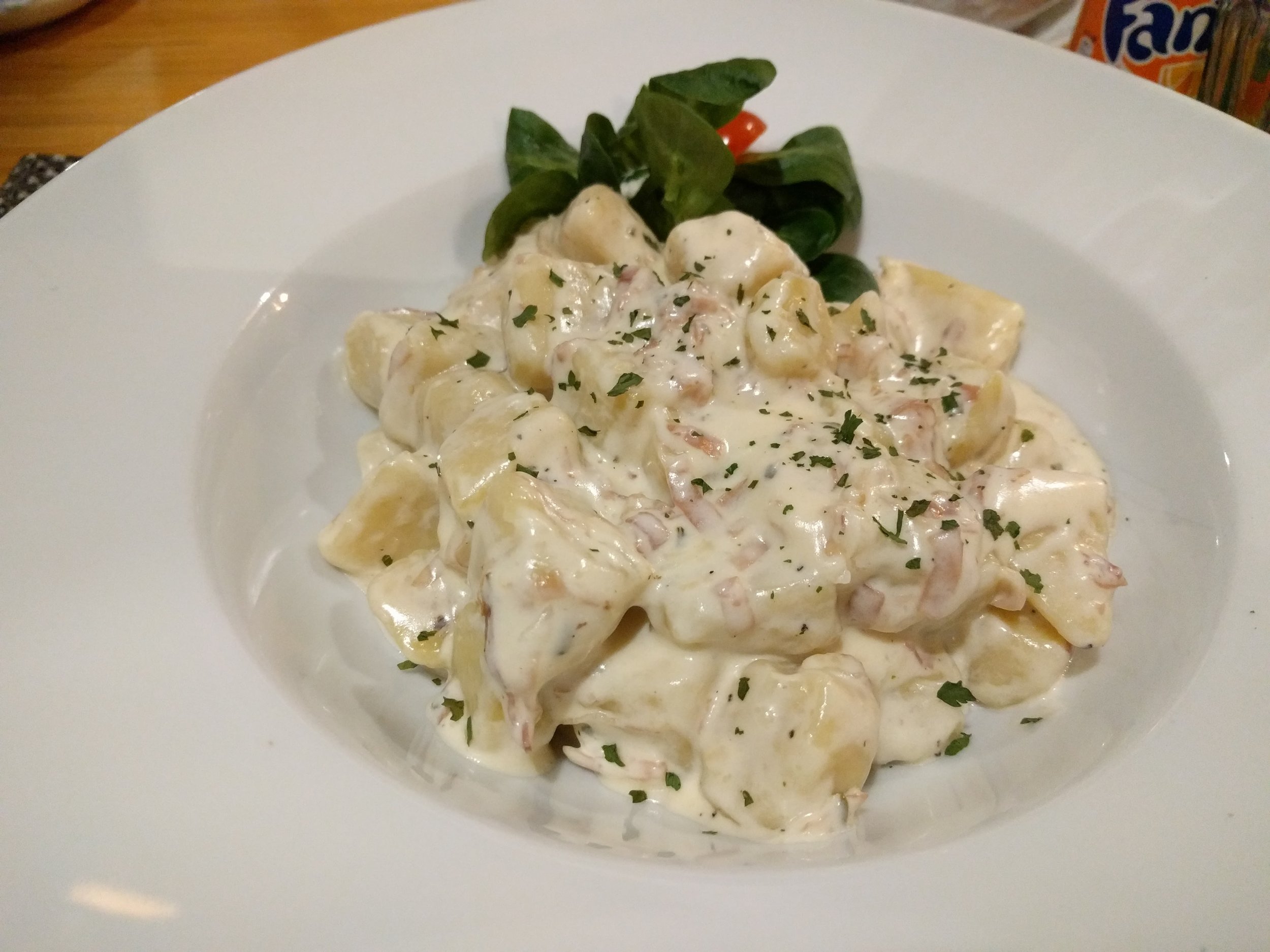 Pasta with pancetta and sage