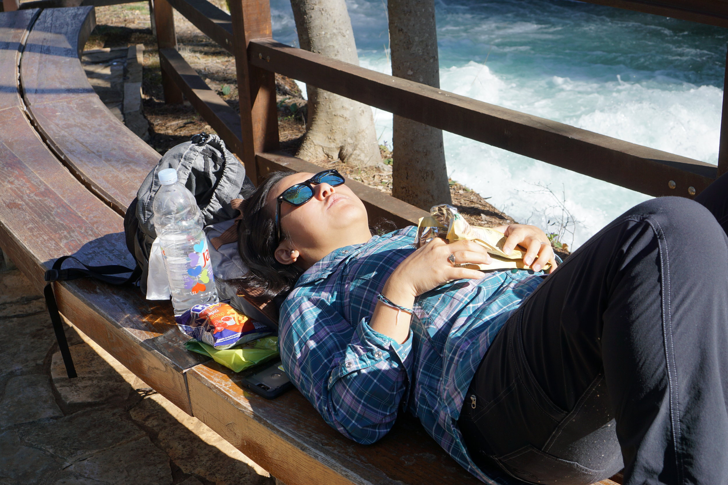 Eating and sunning