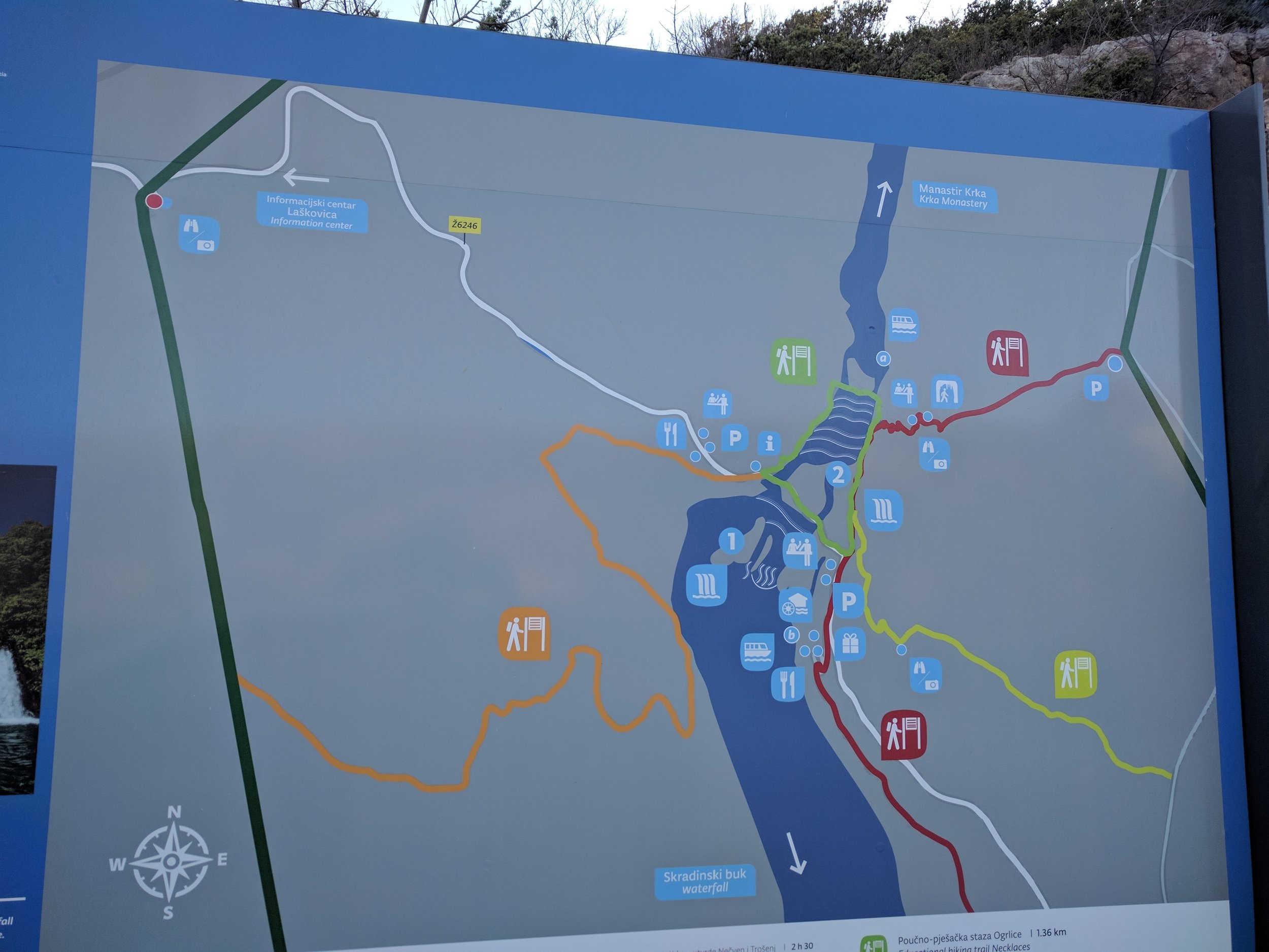 Map of Krka's attractions