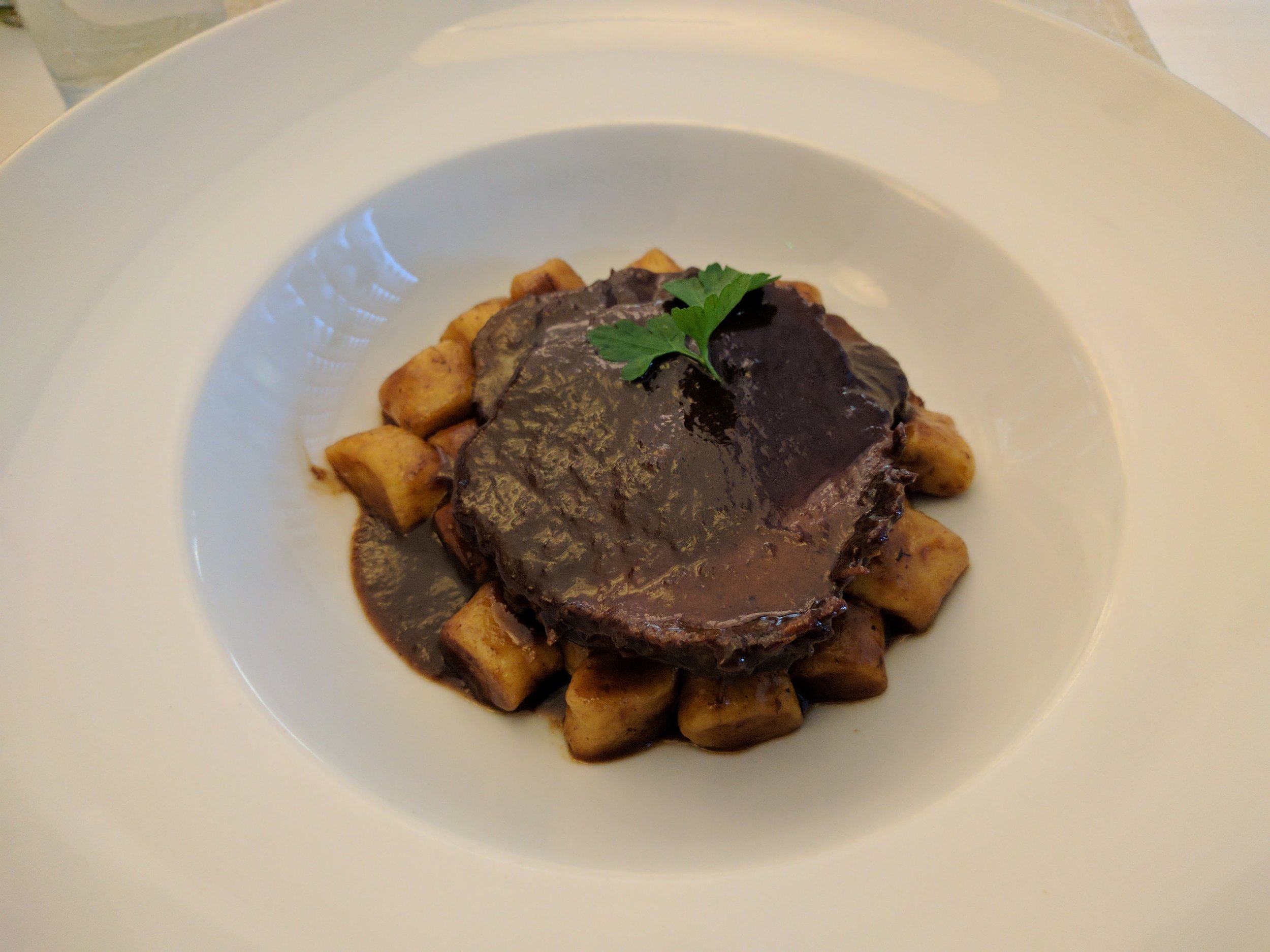 Pasticada with gnocchi