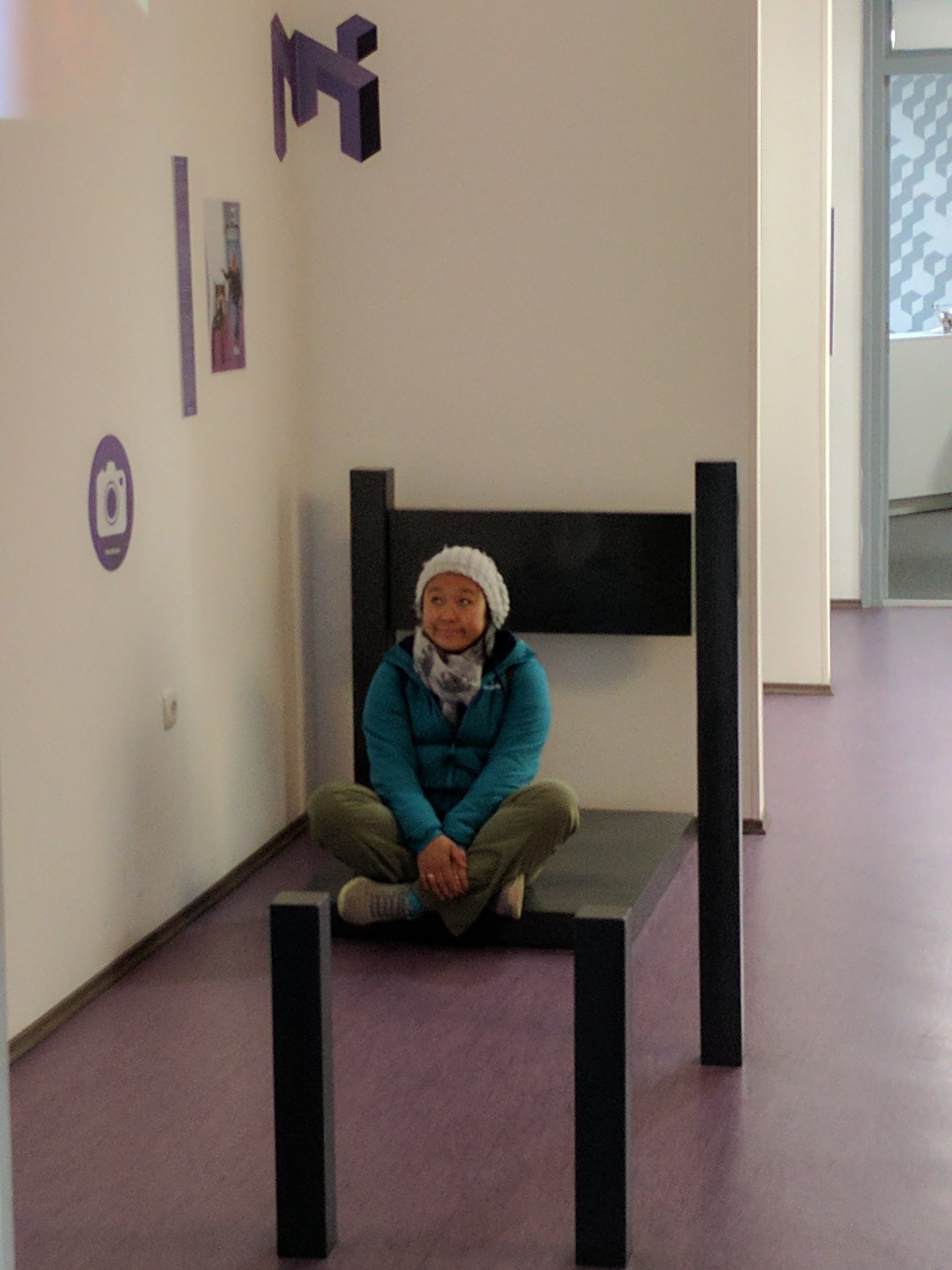 The chair is so big!