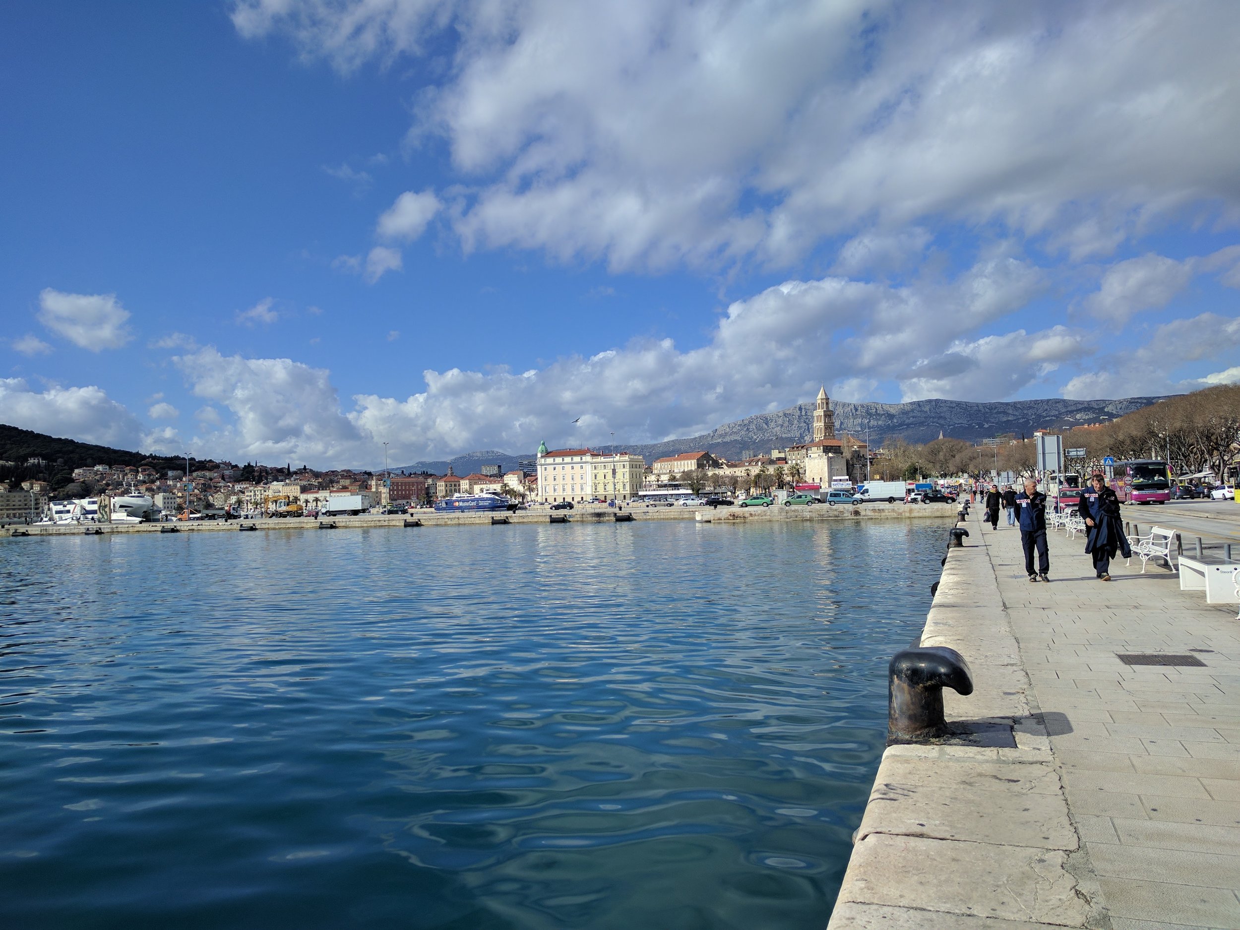Walking along the port towards Old Town