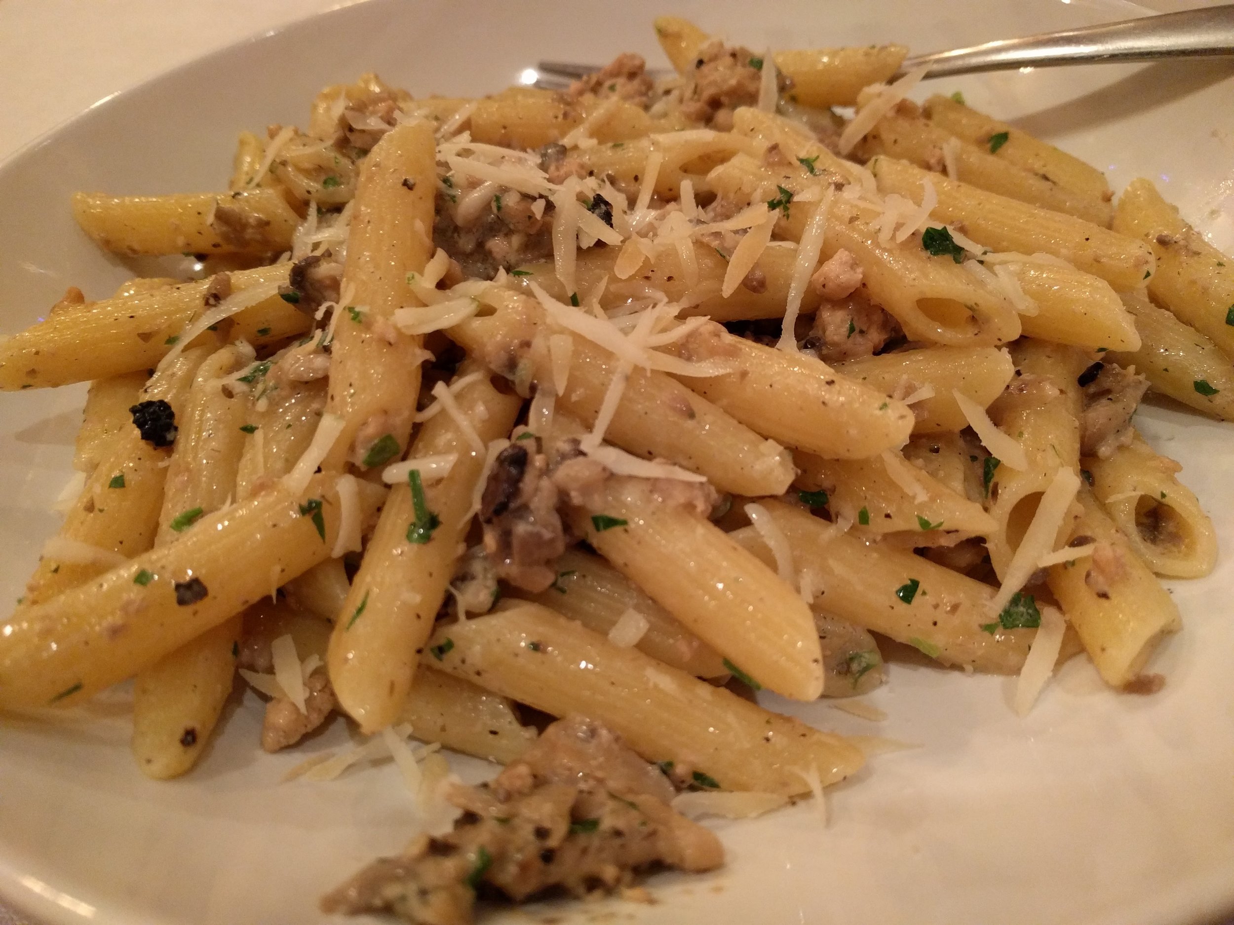 truffle pasta with ground pork