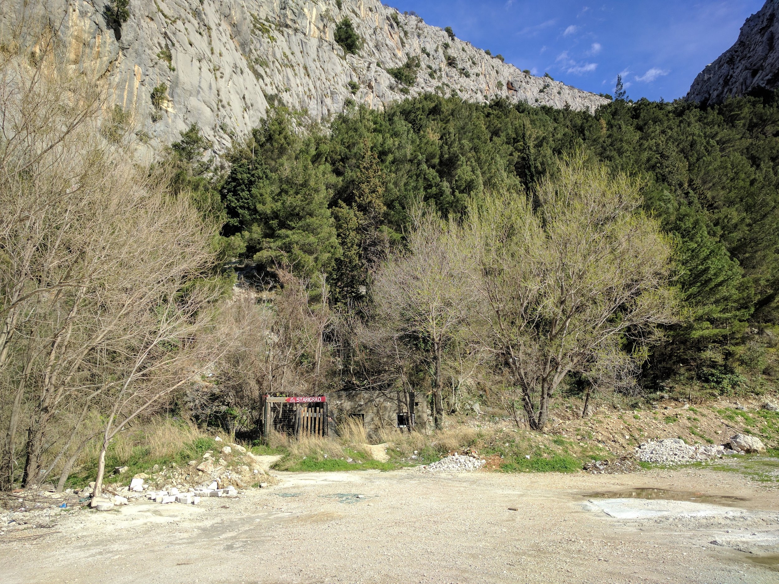 Parking area right past the tunnel