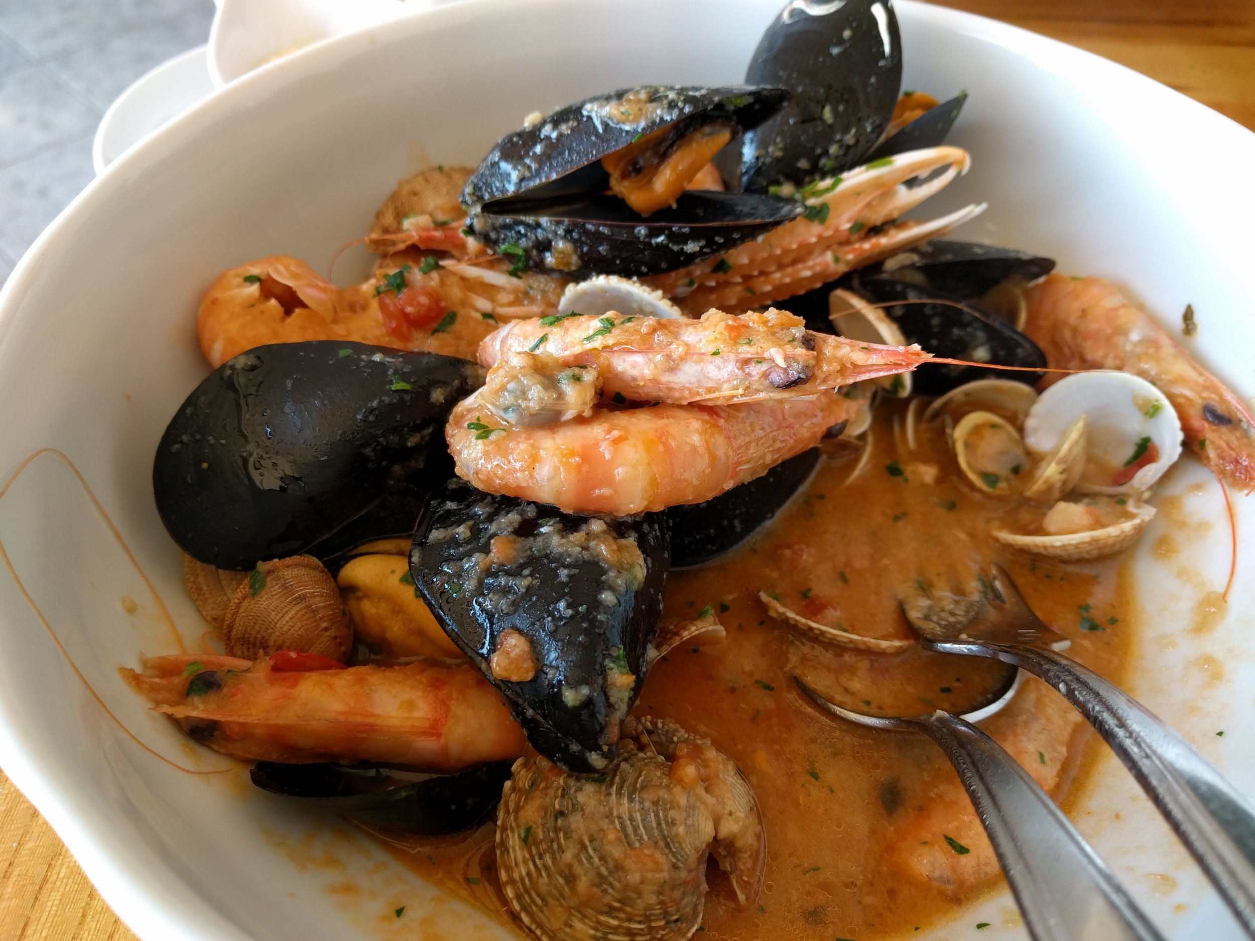 Mixed buzara at restaurant Feral