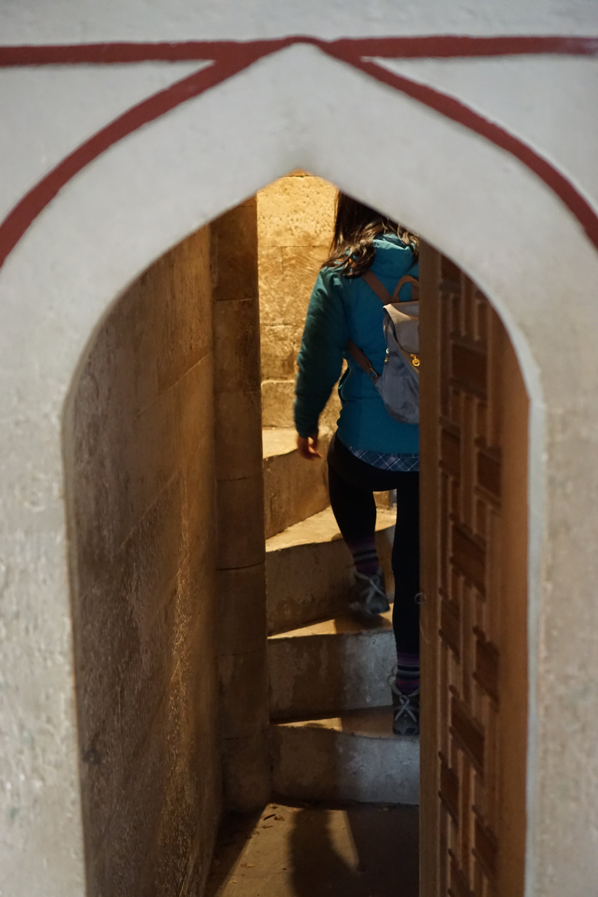 Heading up the minaret