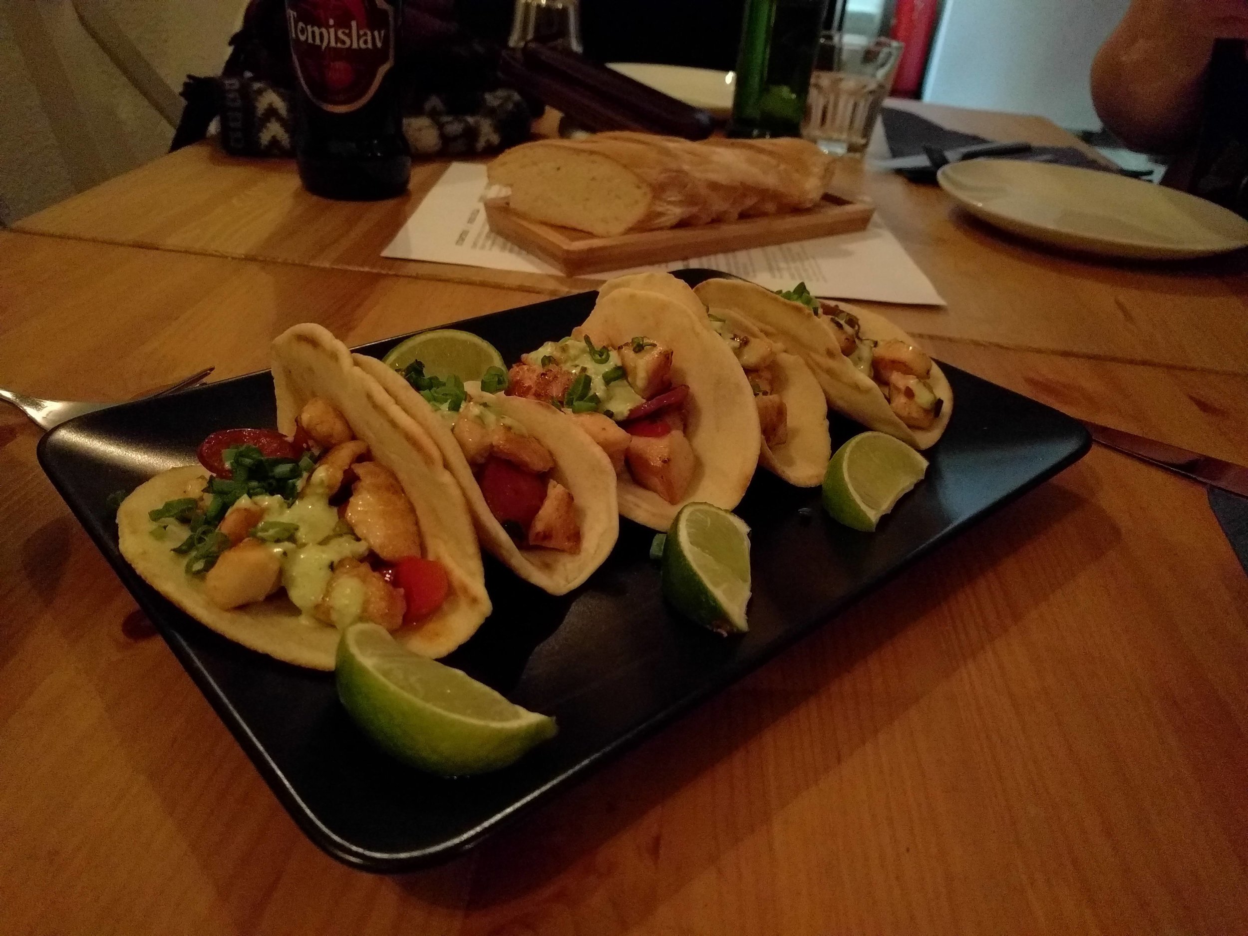 Chicken chorizo tacos @ Azur