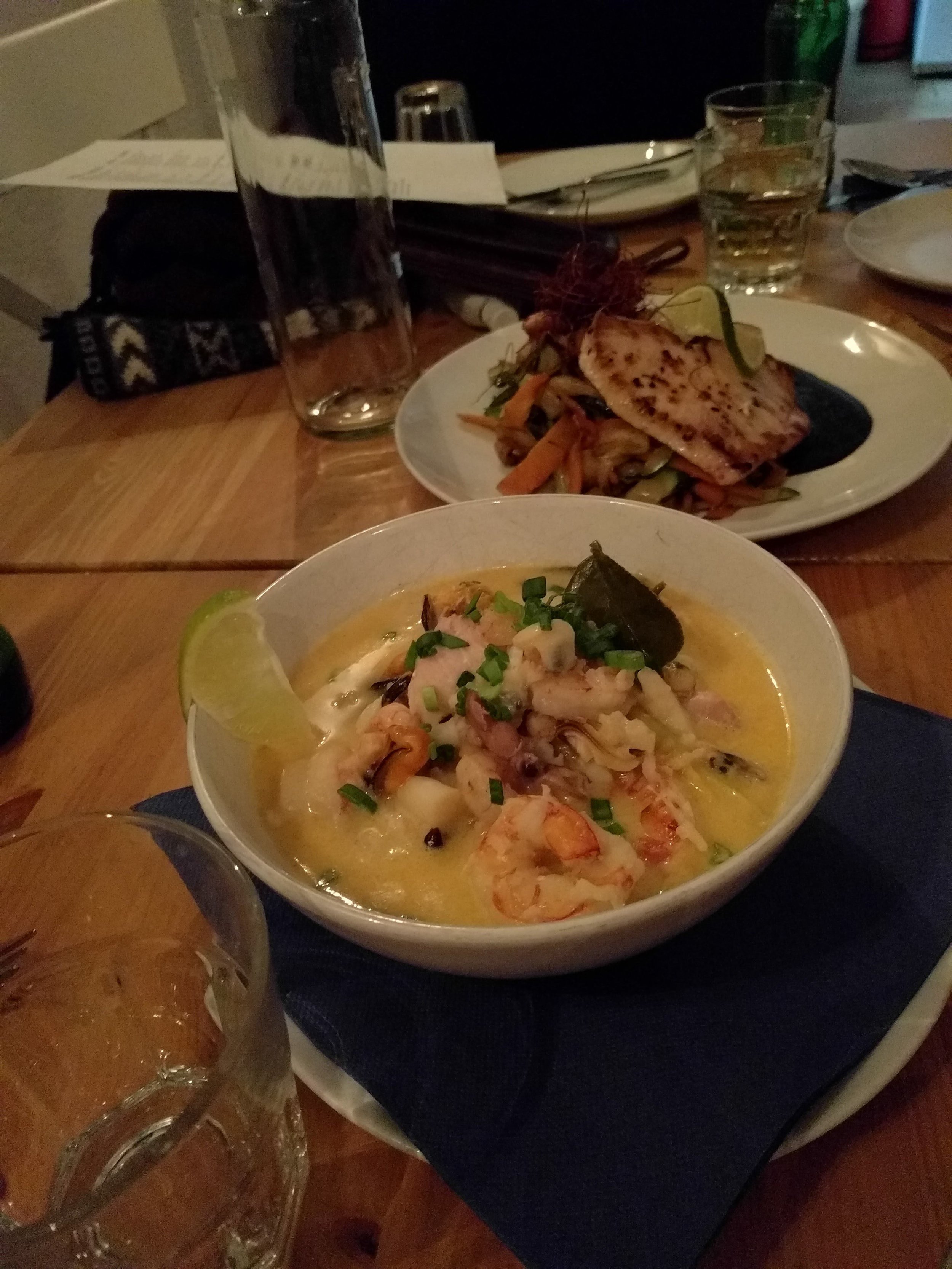 Swordfish with black curry and Croatian Laksa @ Azur