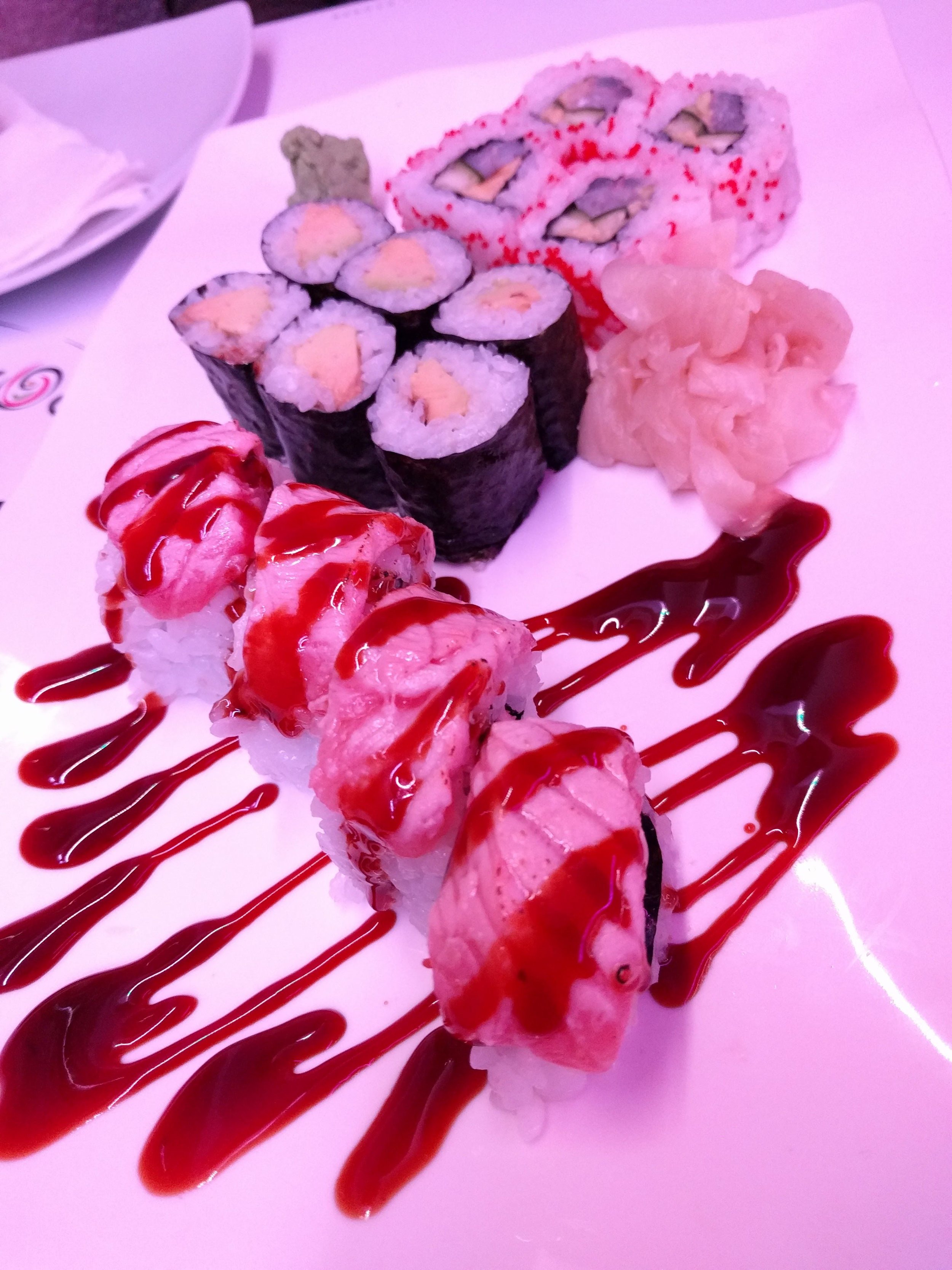 Salmon skin roll, avocado roll, fresh shrimp roll @ Bota