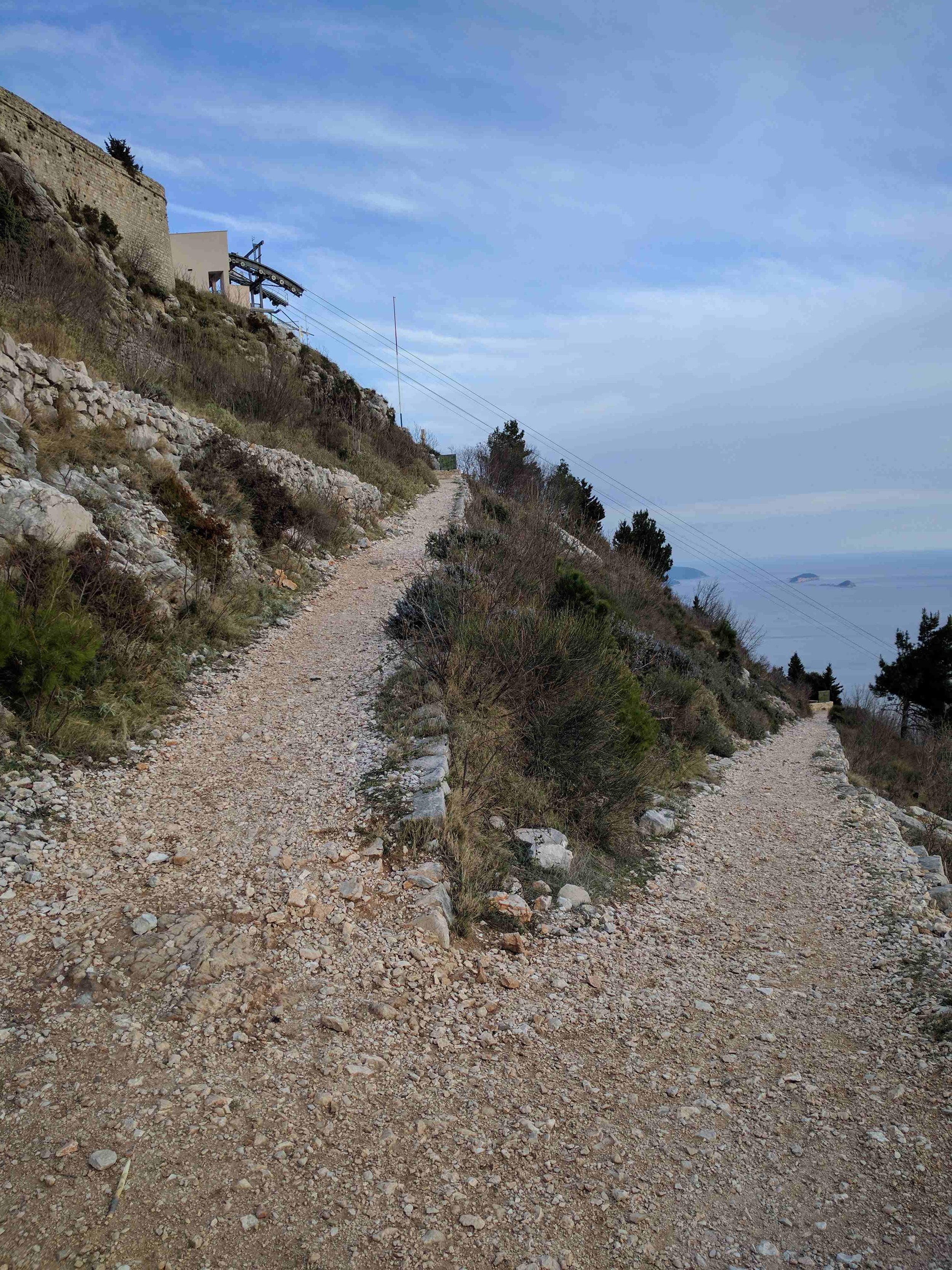 Shot of the hiking path up the mountain