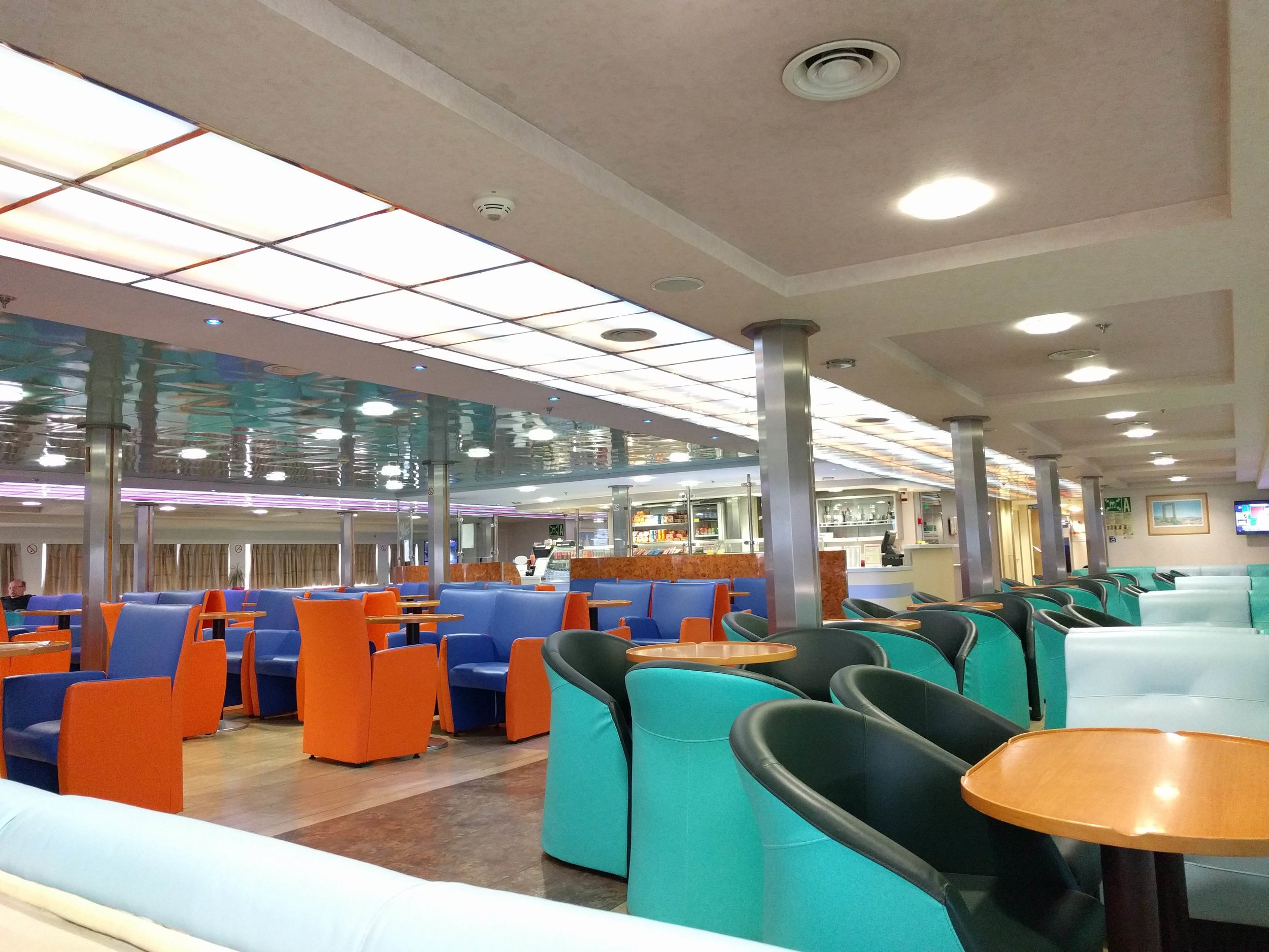 Open seating/dining area on Zanta ferry