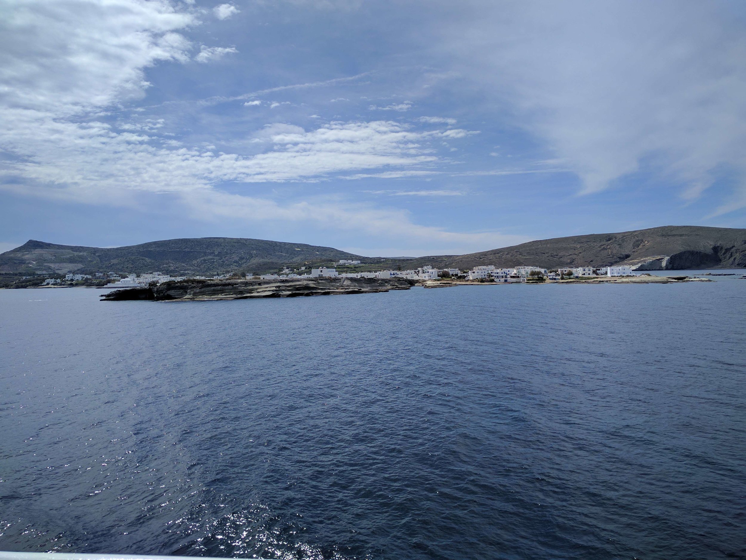 Land ahoy! Approaching Milos