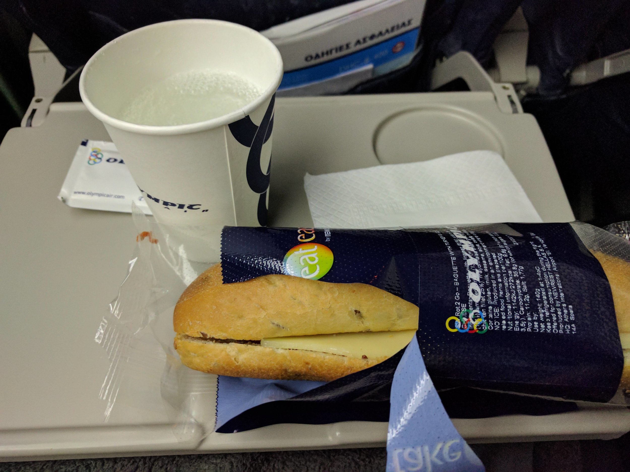 Many Euro airlines gave sandwiches for food