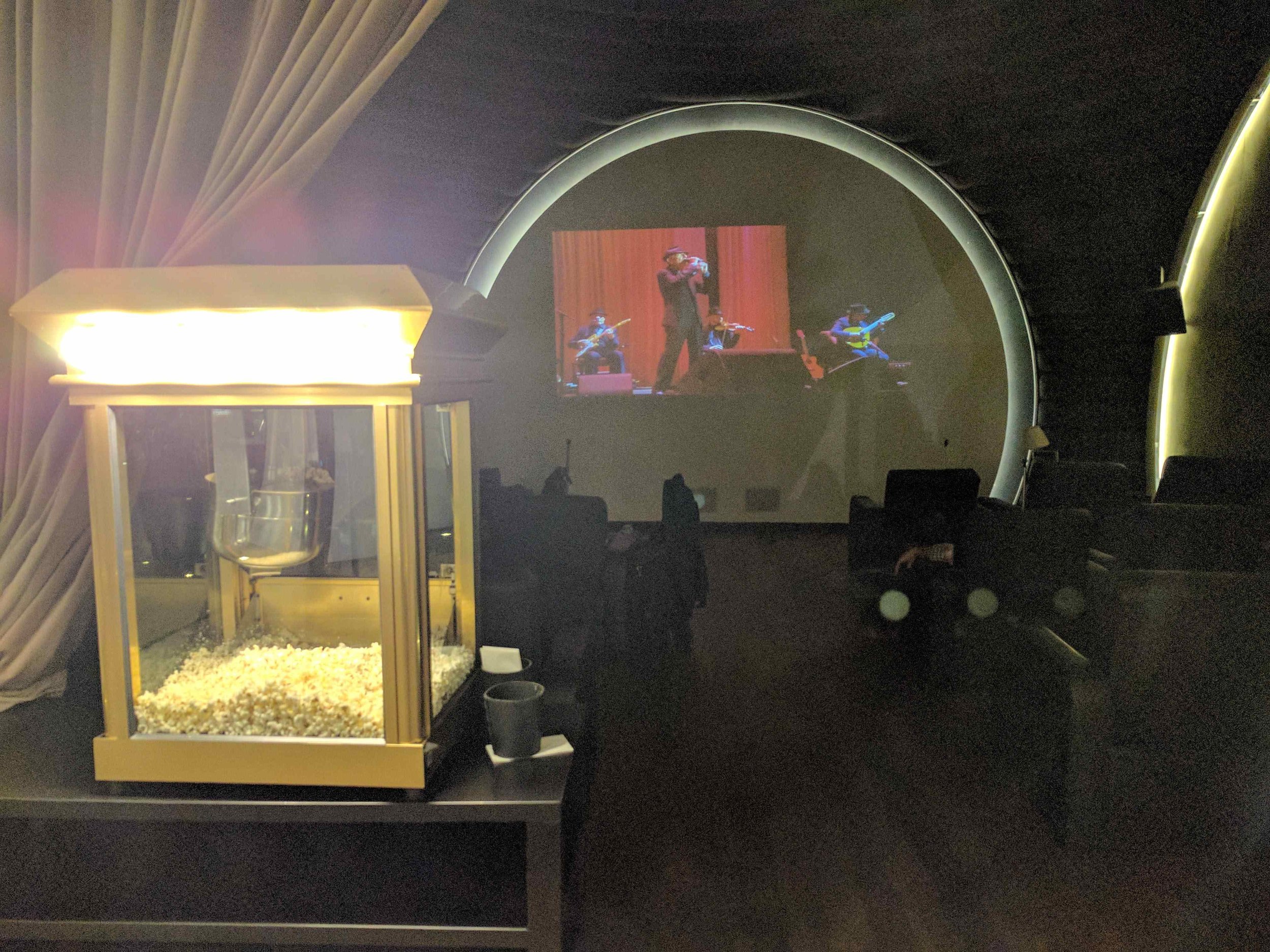 Movie theater and popcorn
