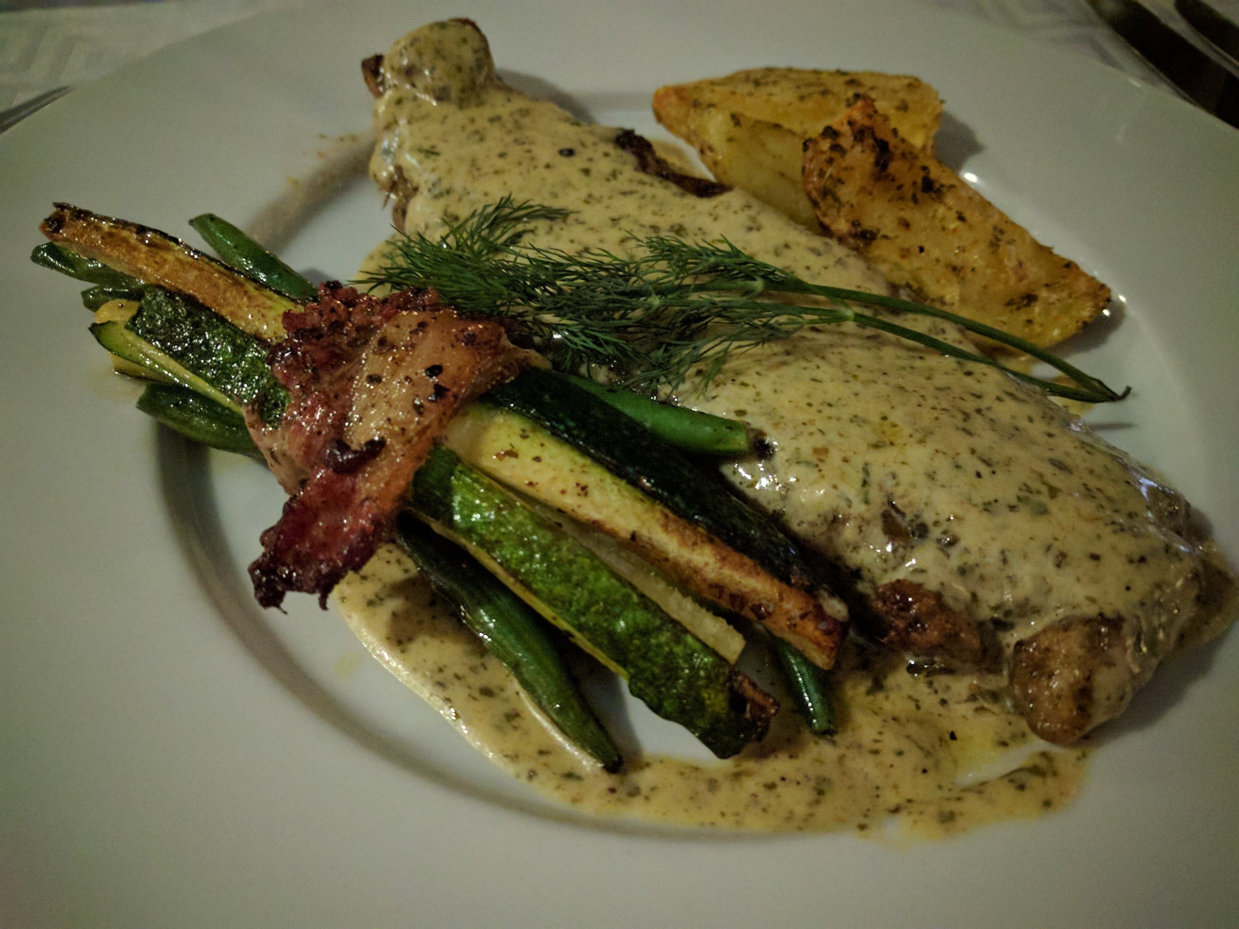 Fish with white wine sauce
