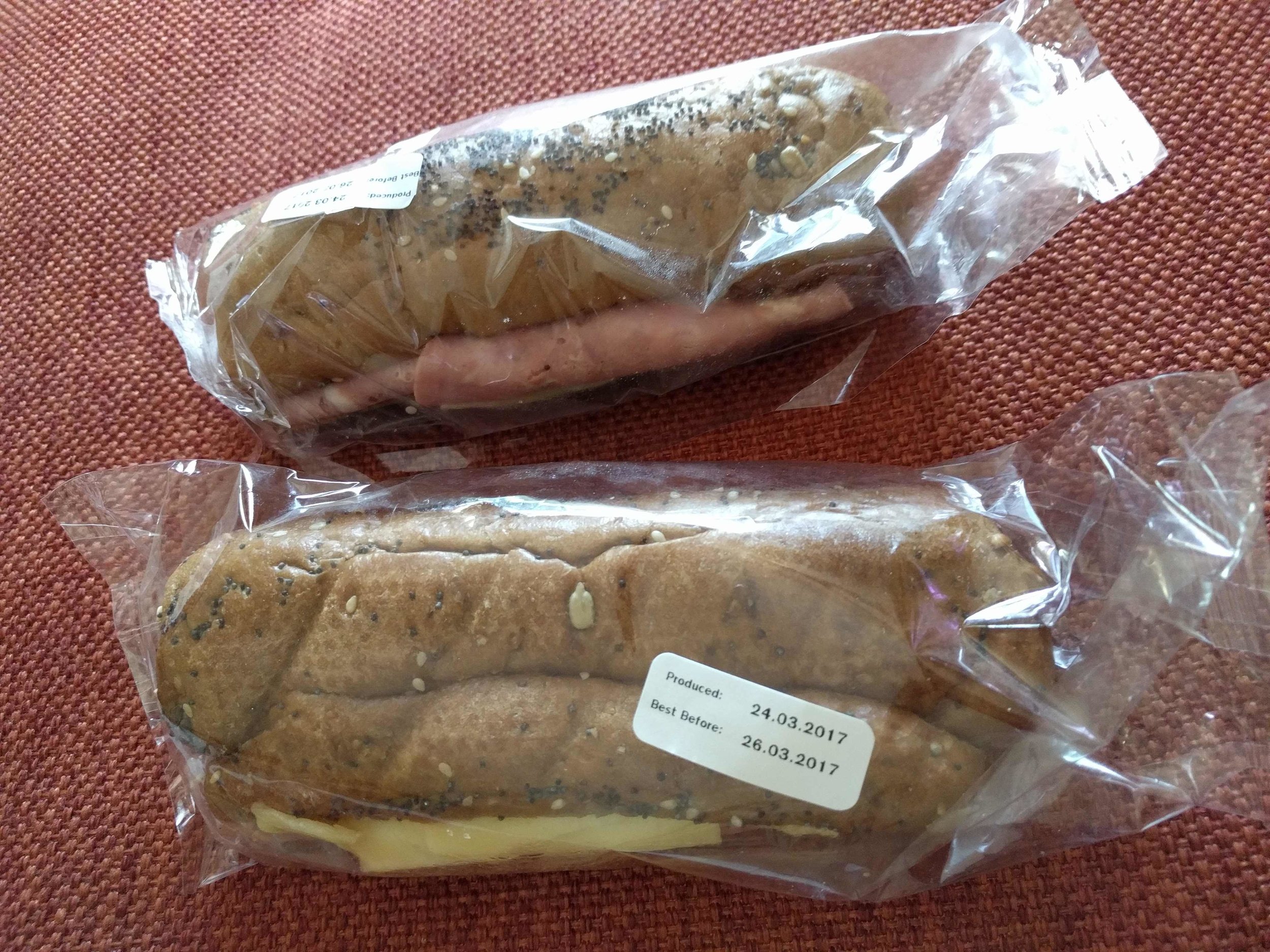 Eating our airplane sandwiches