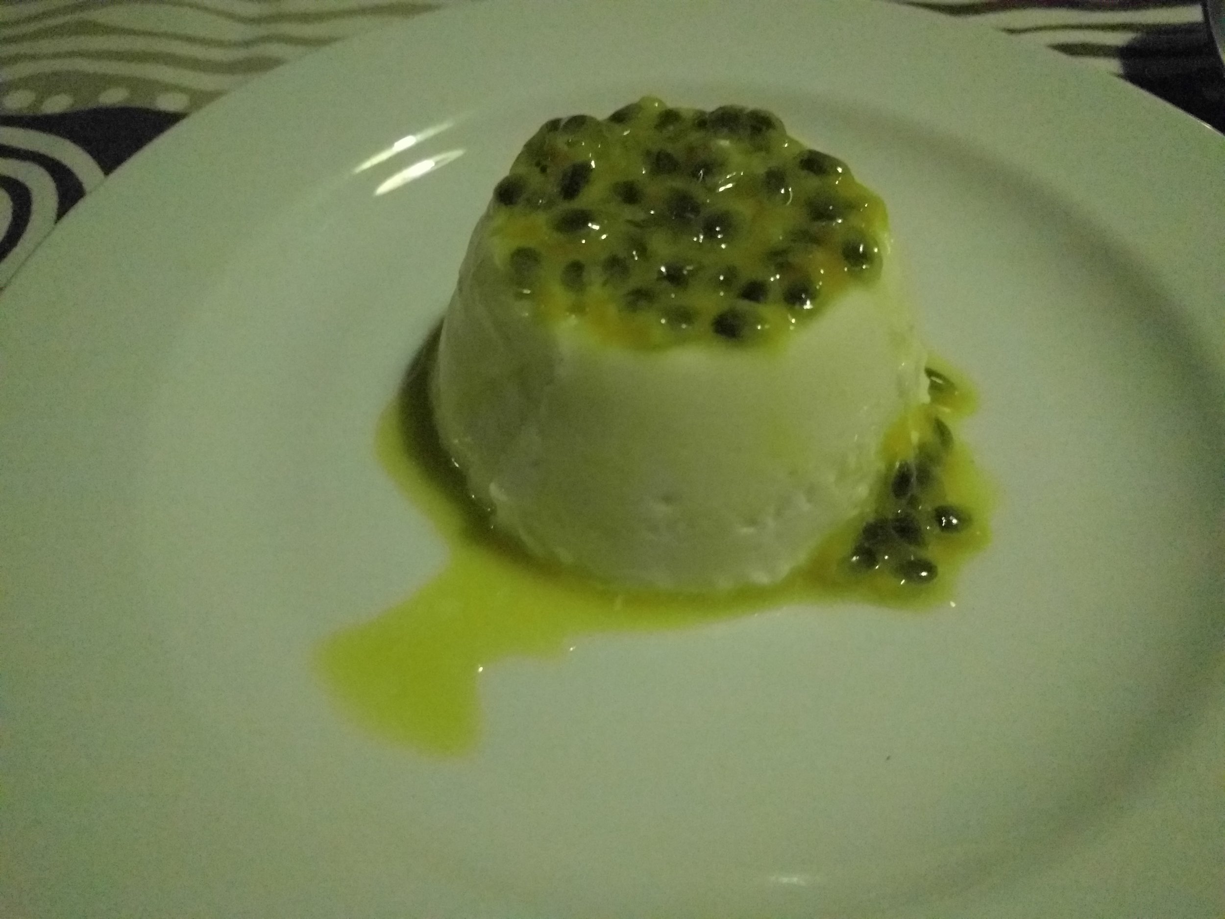 Passion fruit, coconut pannacotta