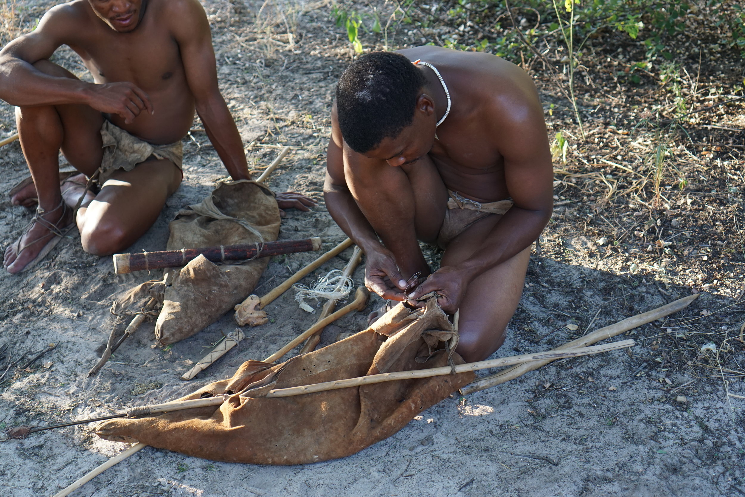 Showing off his steenbok carry sack
