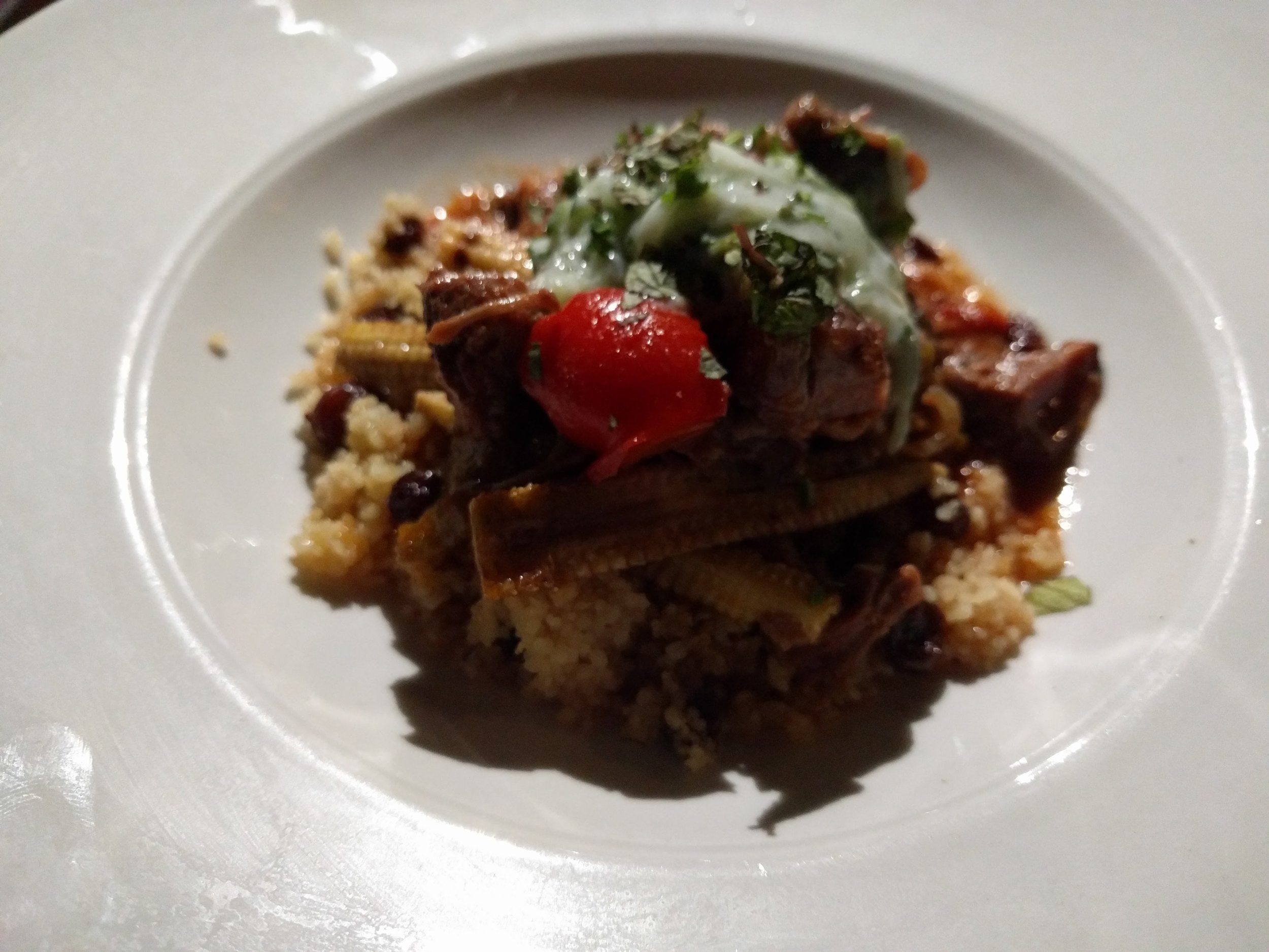 Kudu goulash over cous cous