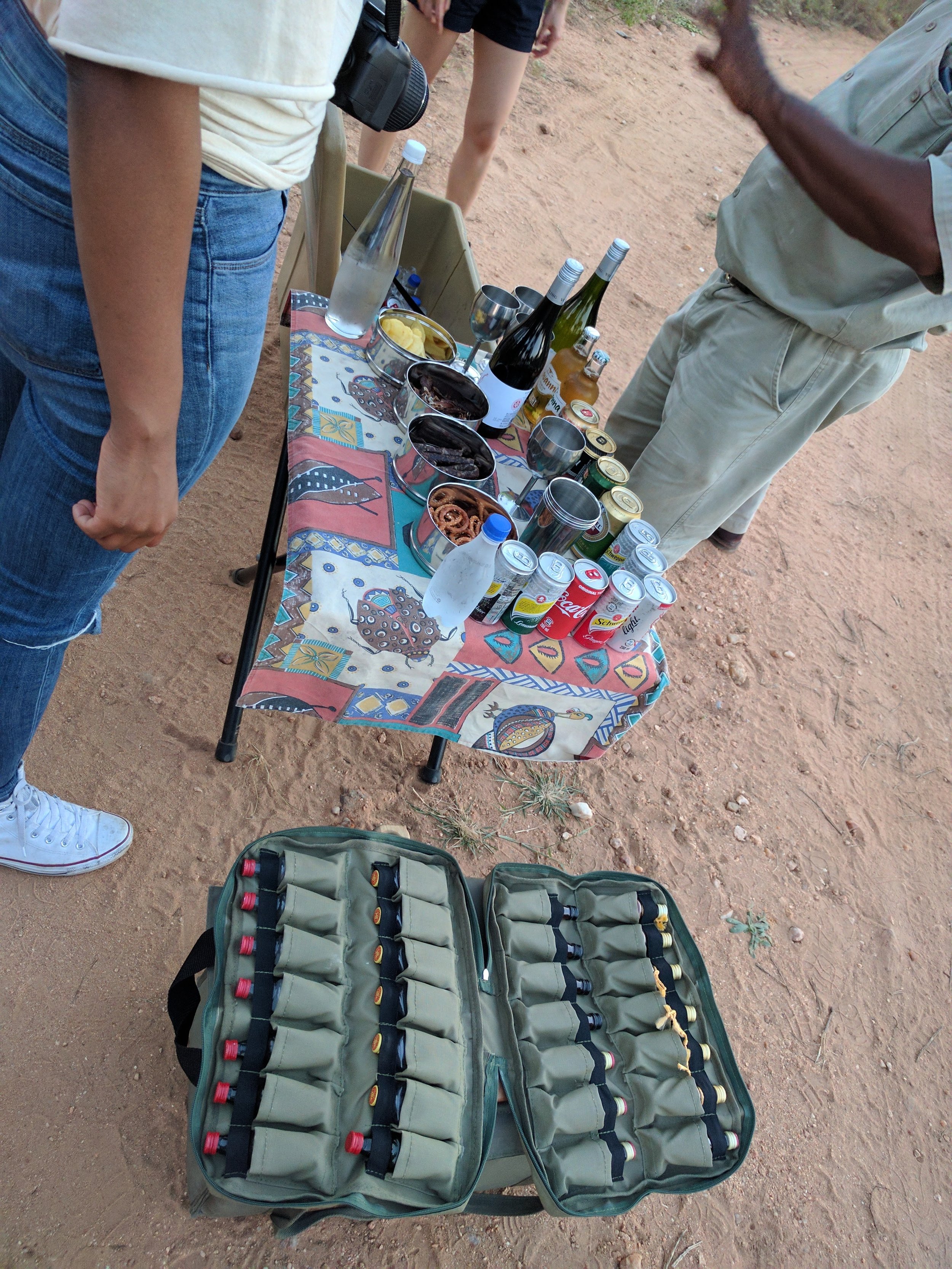Big snack and drinks spread