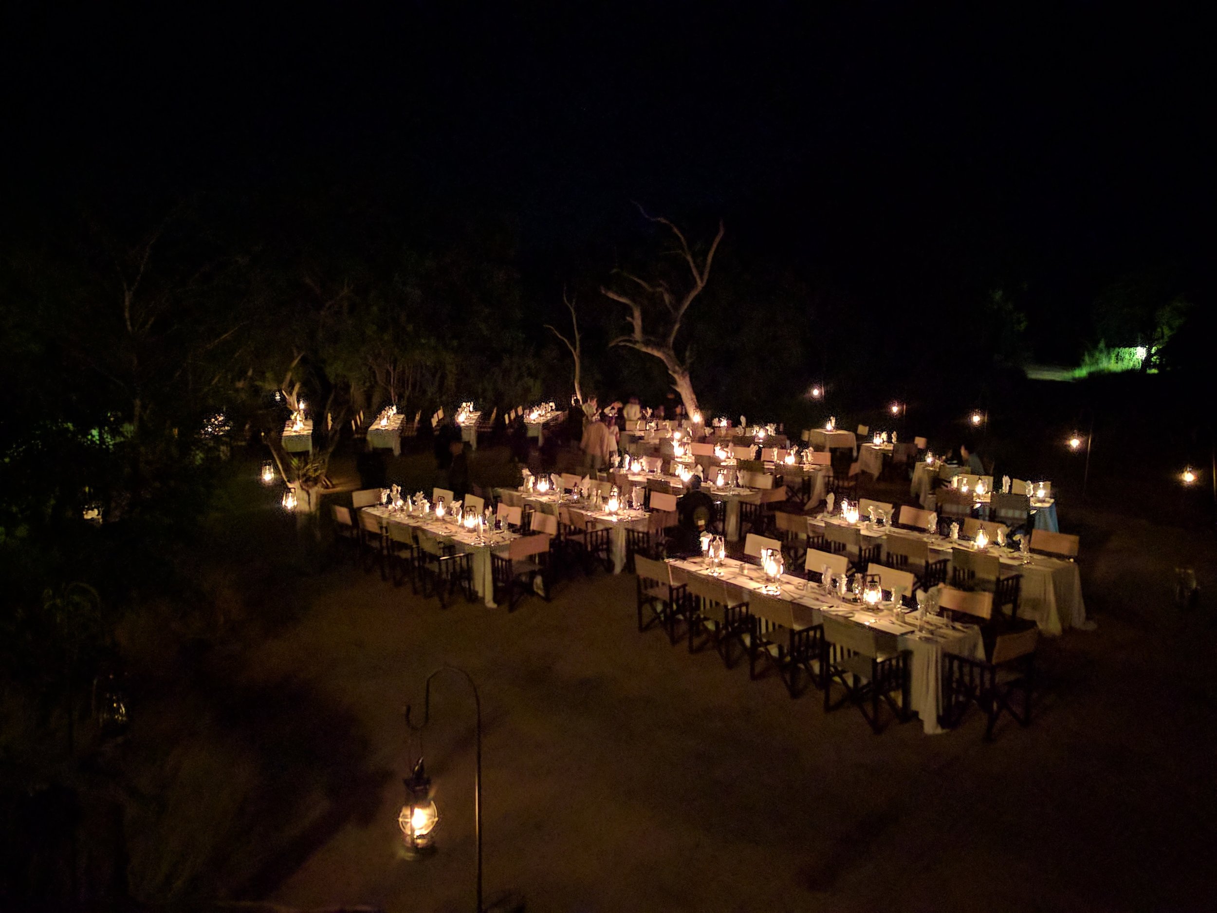 Night time dinner setup