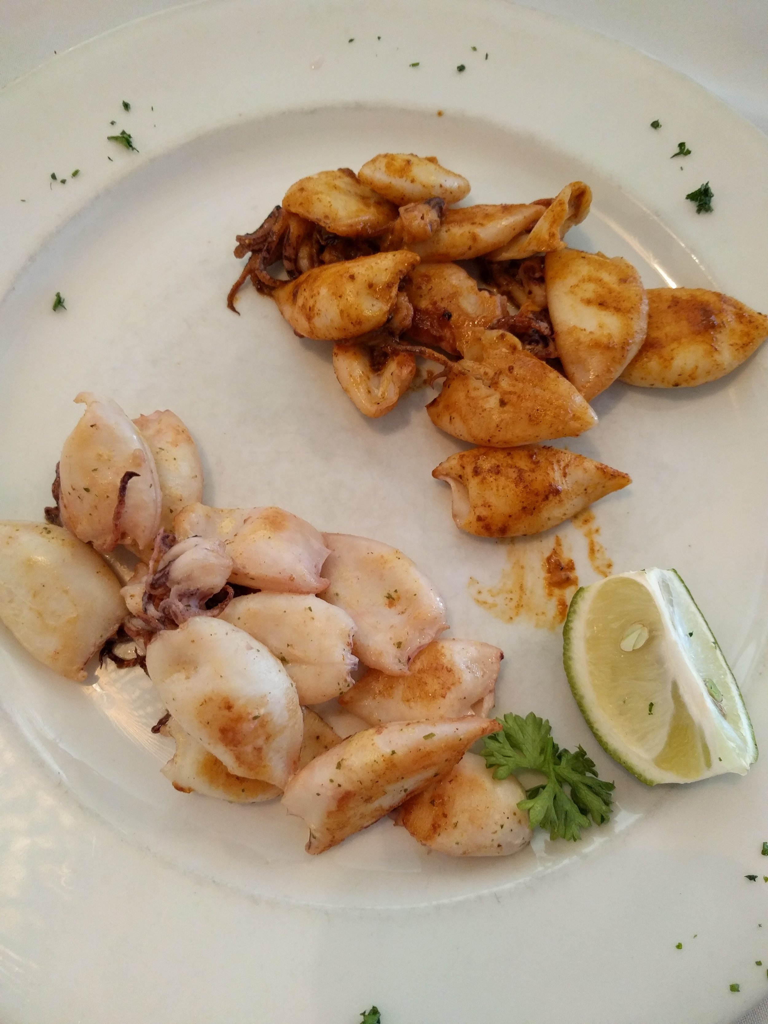 Cajun and regular calamari