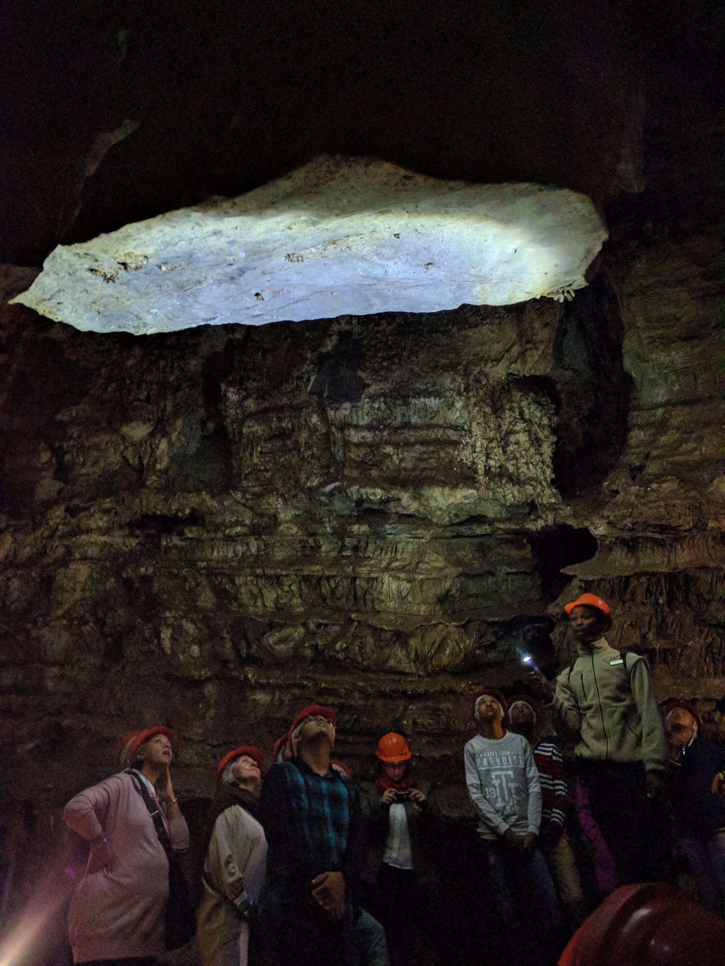 Showing us special rocks. I swear.